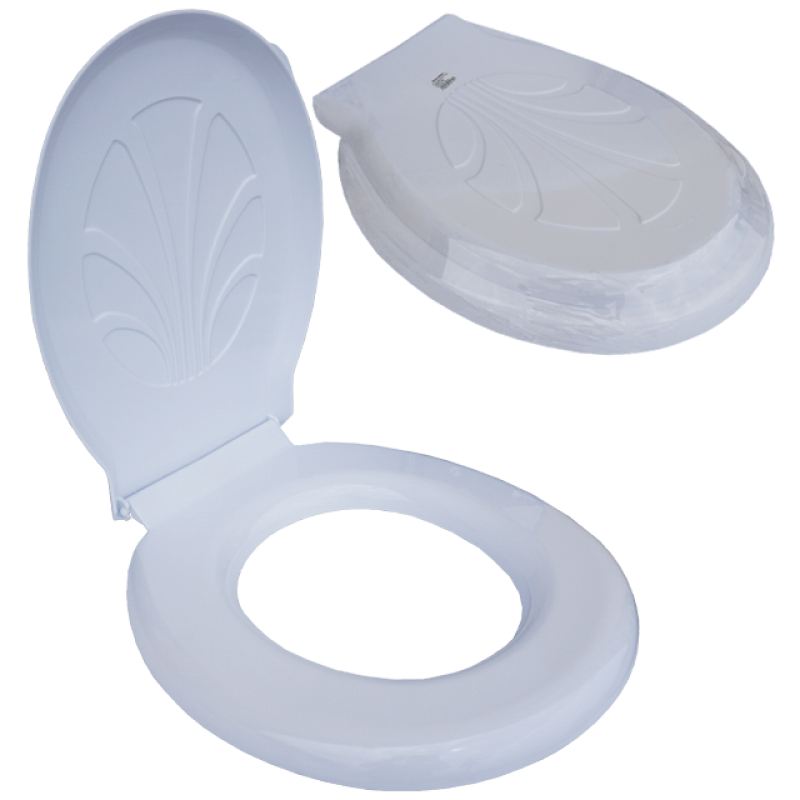 Rama de WC, universala, din plastic, alba, cu accesorii de prindere, 39.5 x 48 CM